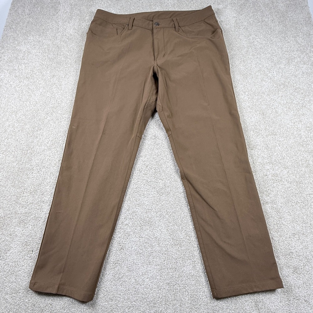 Lululemon Commission Pant Men 36x29 Brown Classic Fit 5-Pocket Trousers